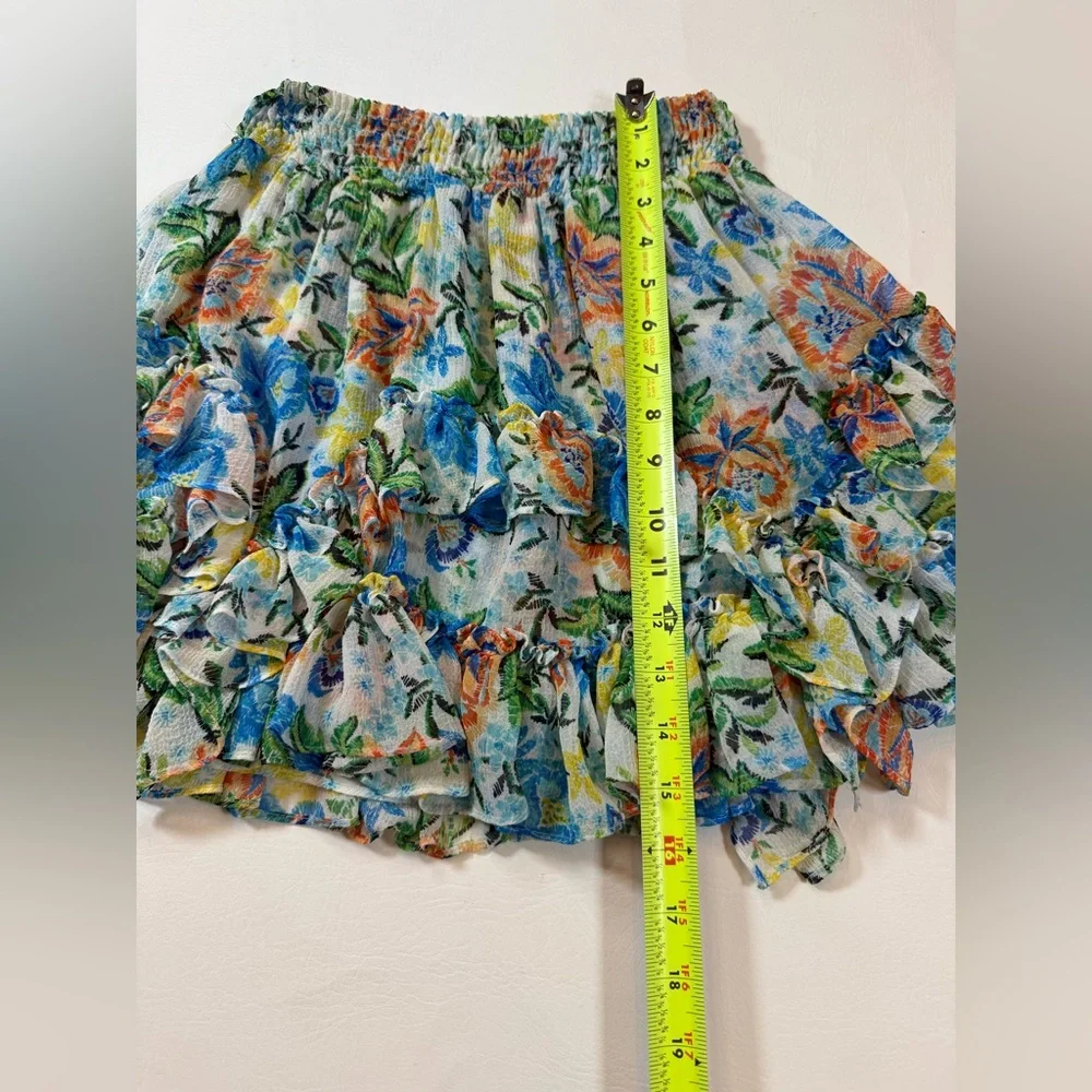 Misa Los Angeles Bella skirt floral ruffles women’s small lined (bin S) - Picture 11 of 12